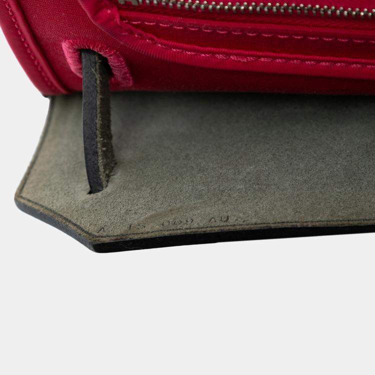 Pre Owned Hermes Black Pink Toile Herbag Zip 31