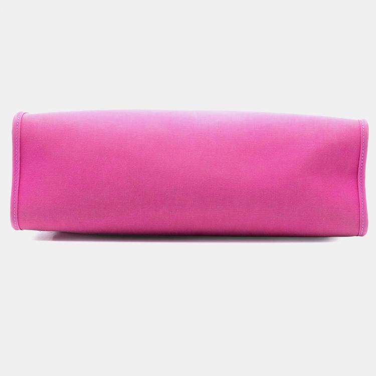 Pre Owned Hermes Blue Pink Toile Herbag Zip 31