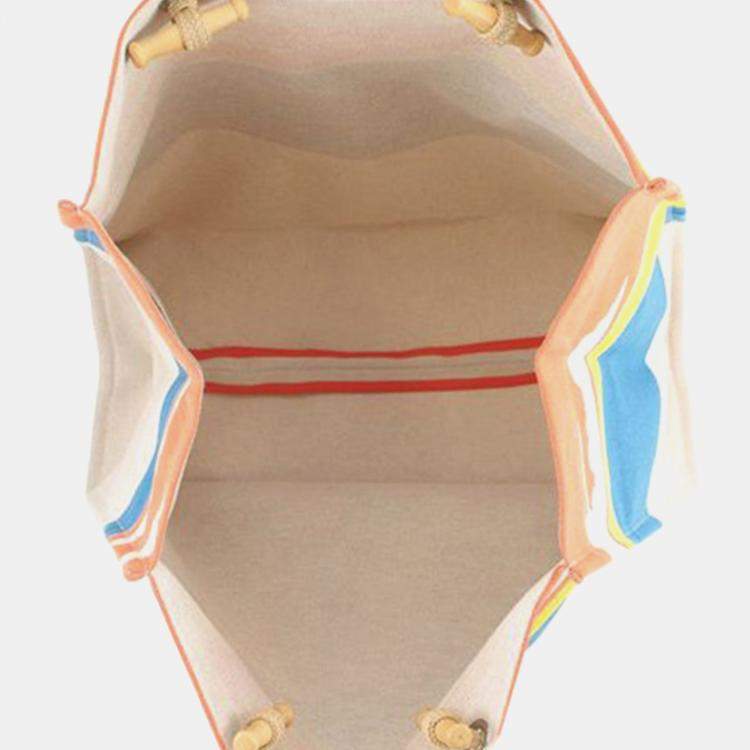 Pre Owned Hermes Brown Toile Escale a la Plage Beach Bag