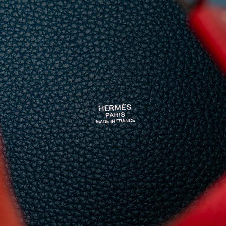 Pre Owned Hermes Blue Bicolor Clemence Picotin Lock 22