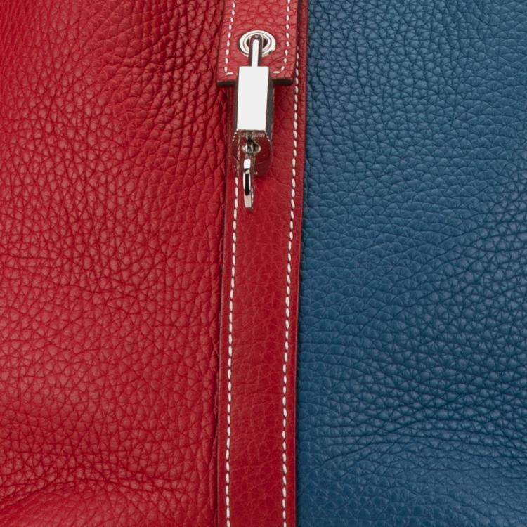 Pre Owned Hermes Blue Bicolor Clemence Picotin Lock 22
