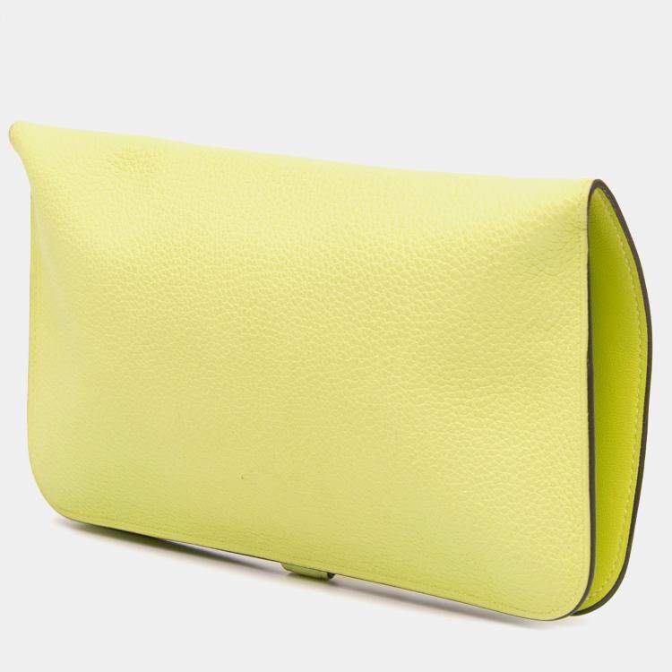 Pre Owned Hermes Yellow Togo Dogon Duo Wallet GM