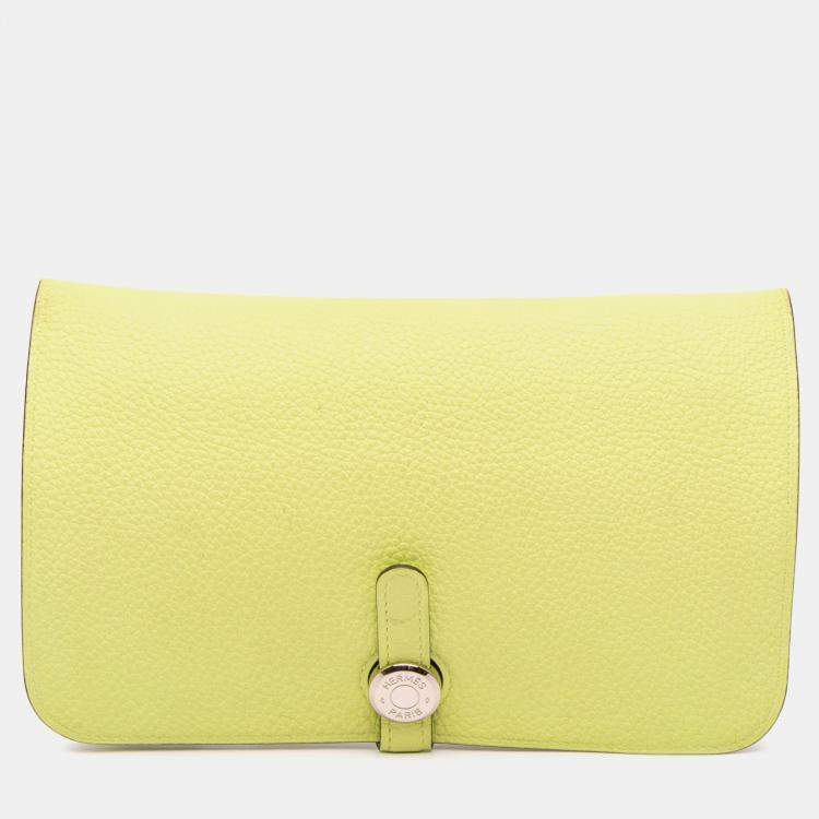Pre Owned Hermes Yellow Togo Dogon Duo Wallet GM