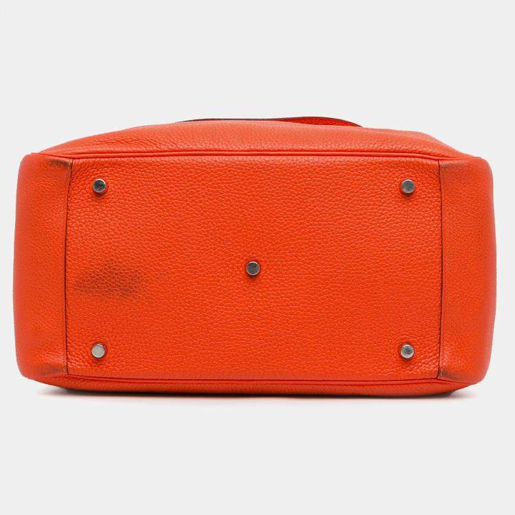 Pre Owned Hermes Orange Clemence Lindy 34