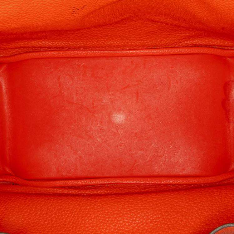 Pre Owned Hermes Orange Clemence Lindy 34
