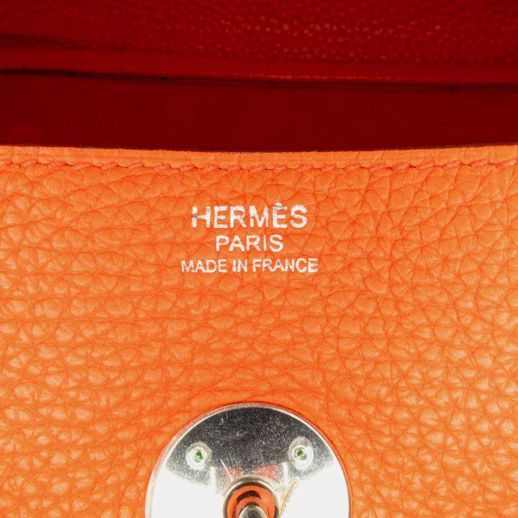 Pre Owned Hermes Orange Clemence Lindy 34
