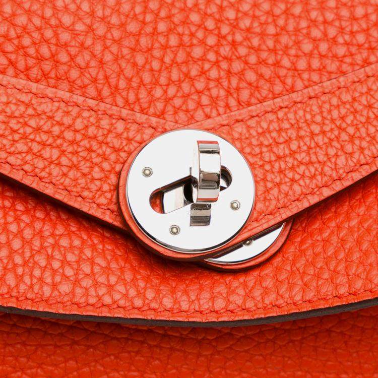 Pre Owned Hermes Orange Clemence Lindy 34