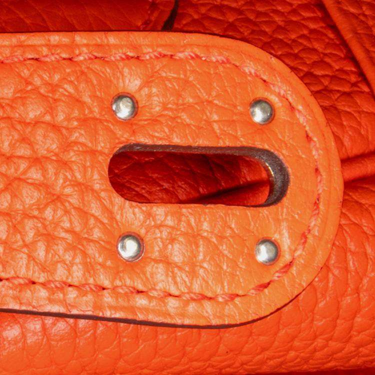 Pre Owned Hermes Orange Clemence Lindy 34