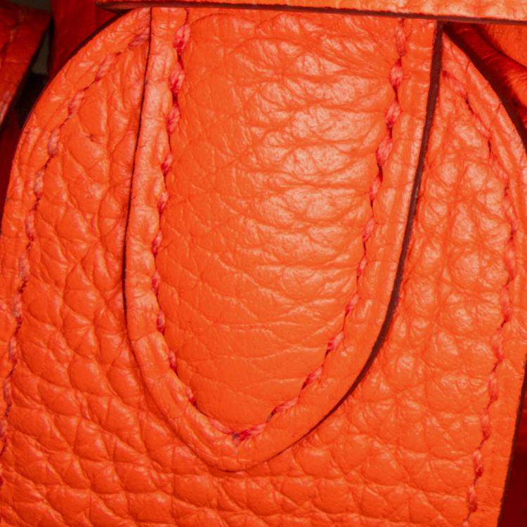 Pre Owned Hermes Orange Clemence Lindy 34