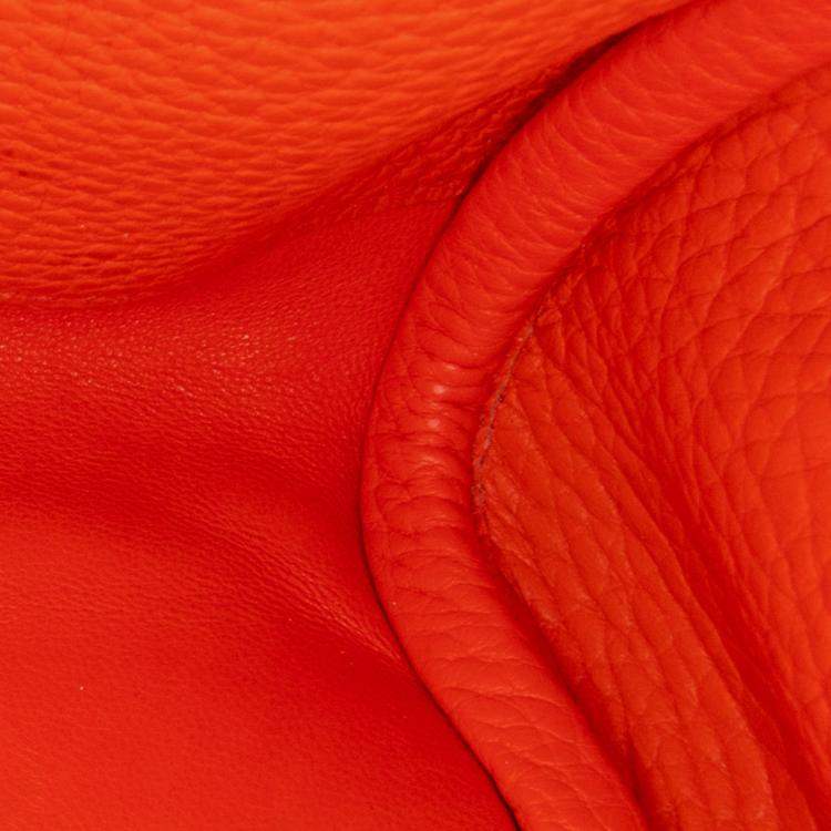 Pre Owned Hermes Orange Clemence Lindy 34