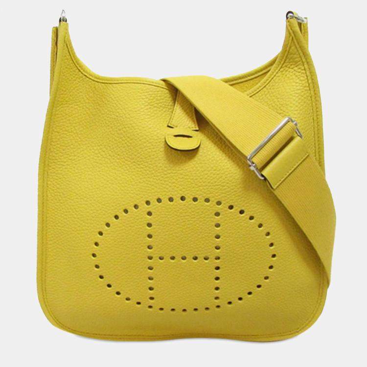 Pre Owned Hermes Yellow Clemence Evelyne III PM
