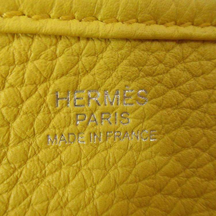 Pre Owned Hermes Yellow Clemence Evelyne III PM