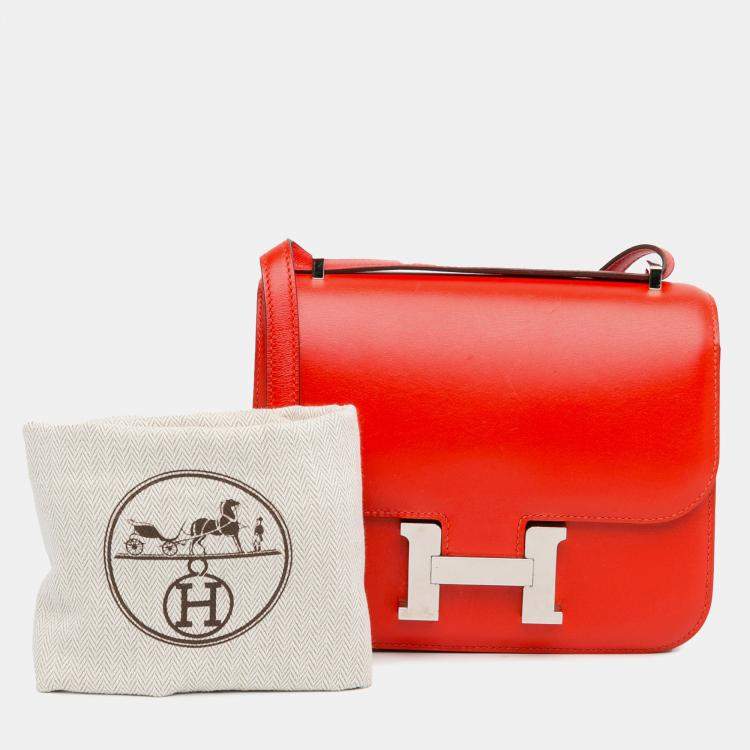 Pre Owned Hermes Red Mini Tadelakt Constance 18
