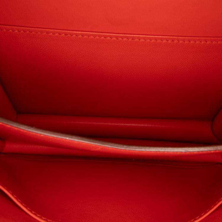 Pre Owned Hermes Red Mini Tadelakt Constance 18