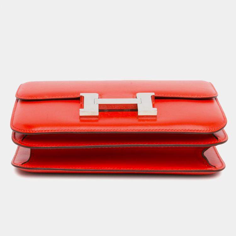Pre Owned Hermes Red Mini Tadelakt Constance 18