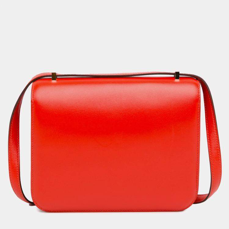Pre Owned Hermes Red Mini Tadelakt Constance 18