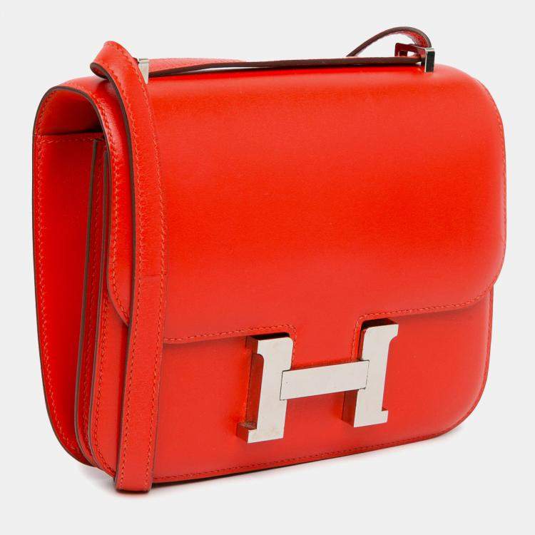 Pre Owned Hermes Red Mini Tadelakt Constance 18