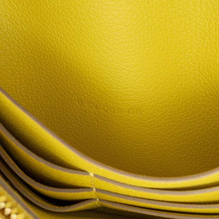 Pre Owned Hermes Yellow Evercolor Constance Wallet To Go