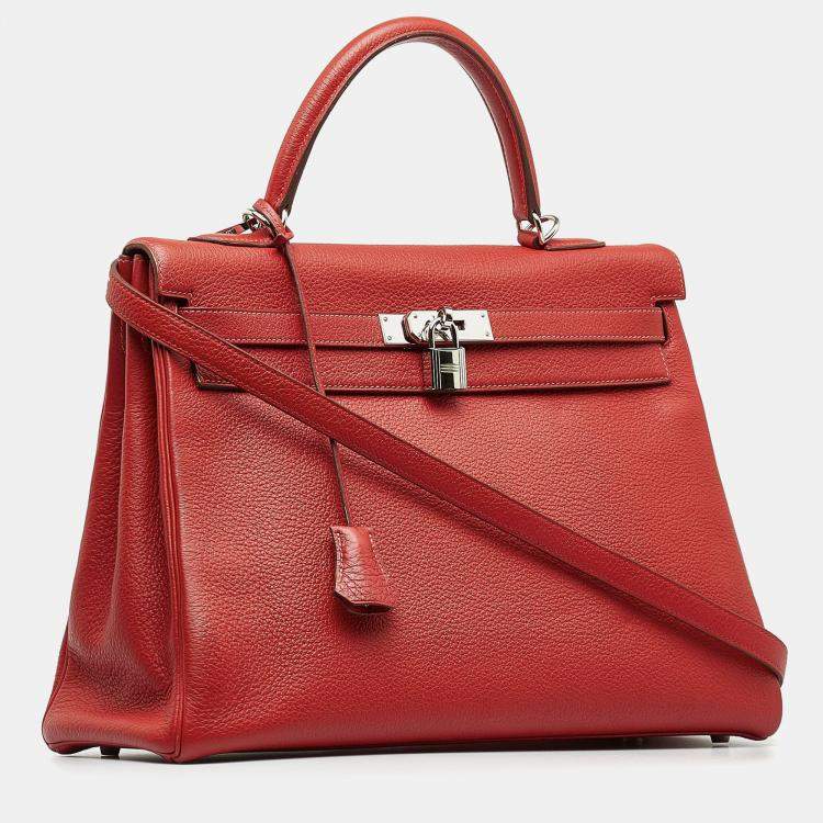 Pre Owned Hermes Red Togo Kelly 35