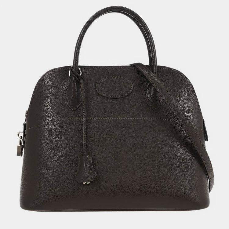 Pre Owned Hermes Chocolat Coromandel Bolide 31 2way Handbag