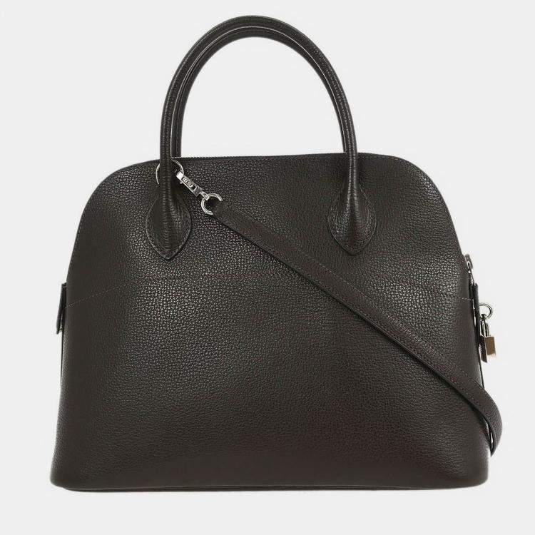 Pre Owned Hermes Chocolat Coromandel Bolide 31 2way Handbag