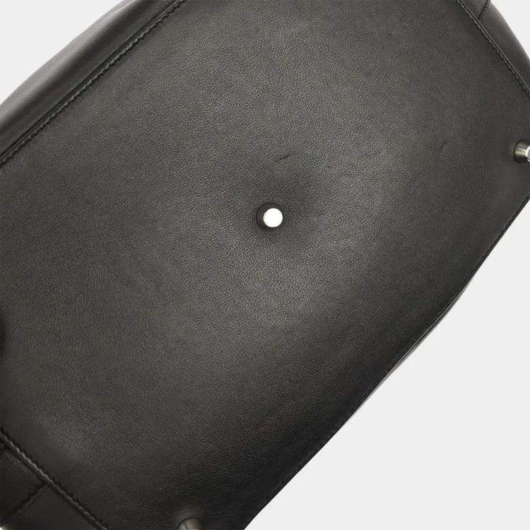 Pre Owned Hermes Toolbox 26 Black Swift Calfskin Leather Top Handle Bag