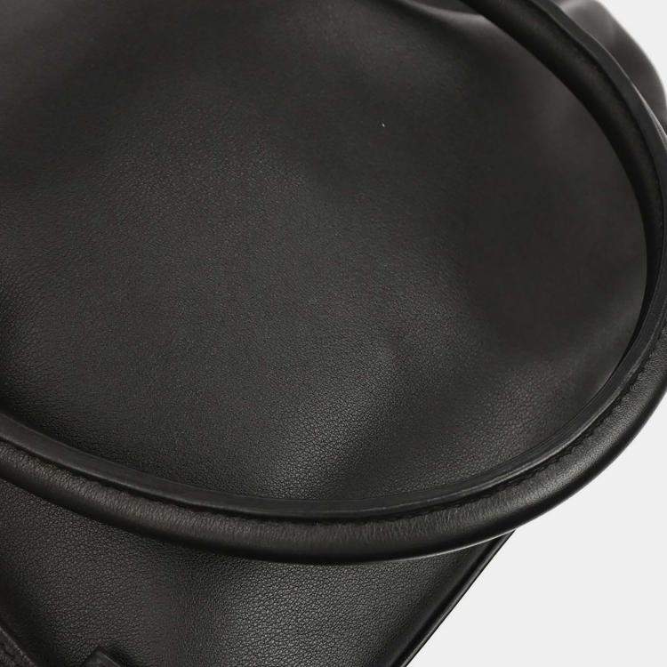 Pre Owned Hermes Toolbox 26 Black Swift Calfskin Leather Top Handle Bag