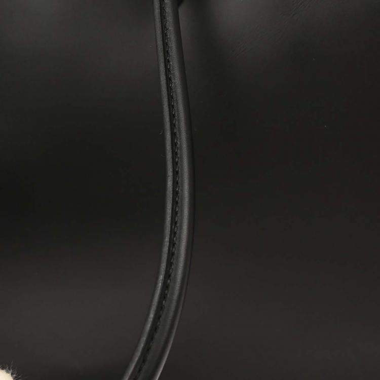 Pre Owned Hermes Plume 32 Black Chamonix Calfskin Leather Top Handle Bag