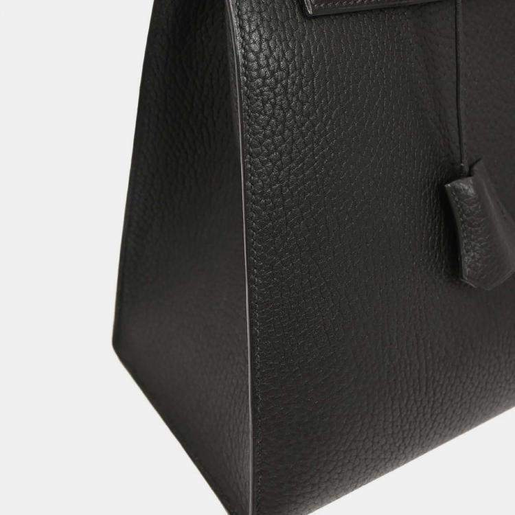 Pre Owned Hermes Kelly Sellier 35 Black Ardennes Leather Top Handle Bag