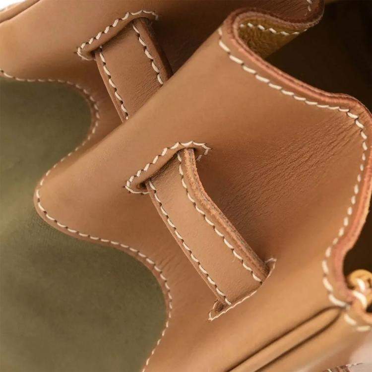 Pre Owned Hermes Birkin 35 Khaki Natural Toile Officier Canvas Vache Leather Top Handle Bag