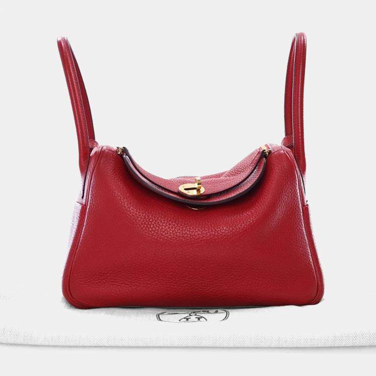 Pre Owned Hermes Rouge Casaque Clemence Lindy 26