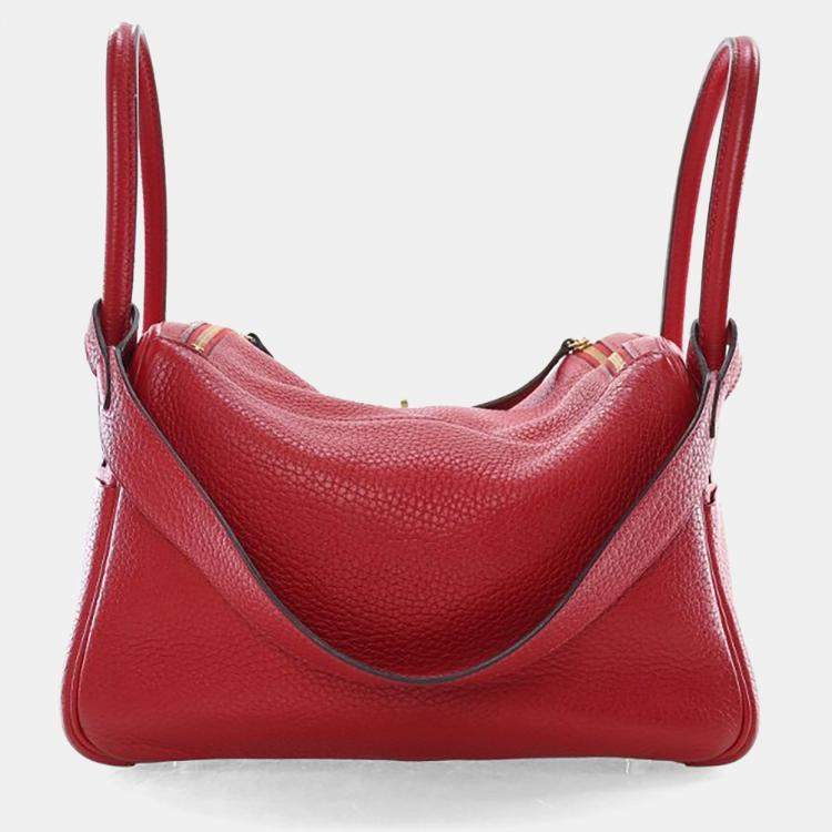 Pre Owned Hermes Rouge Casaque Clemence Lindy 26