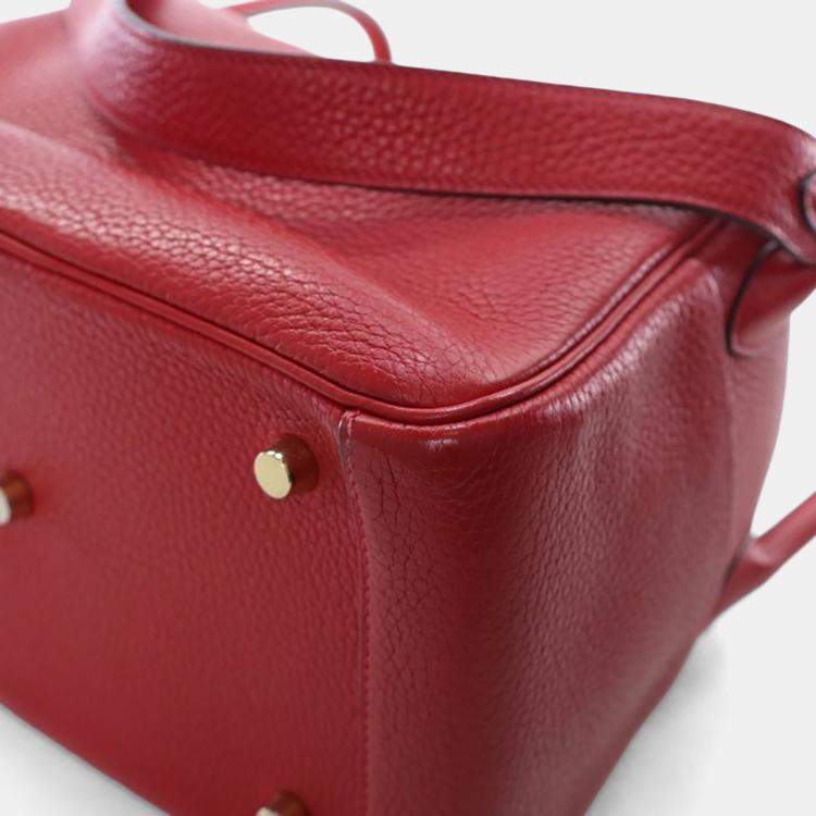 Pre Owned Hermes Rouge Casaque Clemence Lindy 26