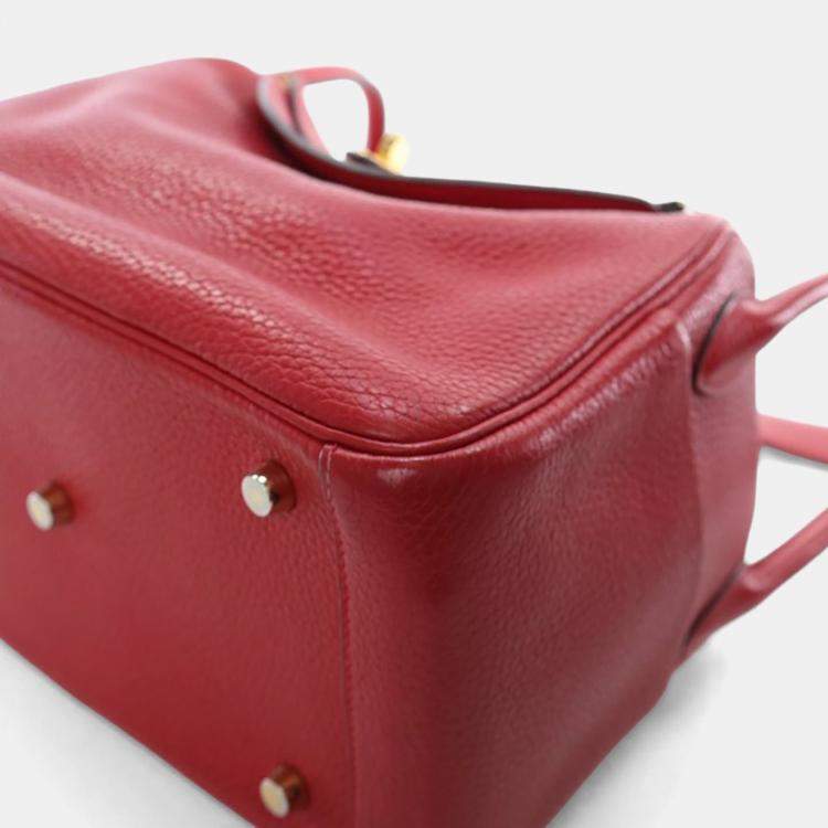 Pre Owned Hermes Rouge Casaque Clemence Lindy 26