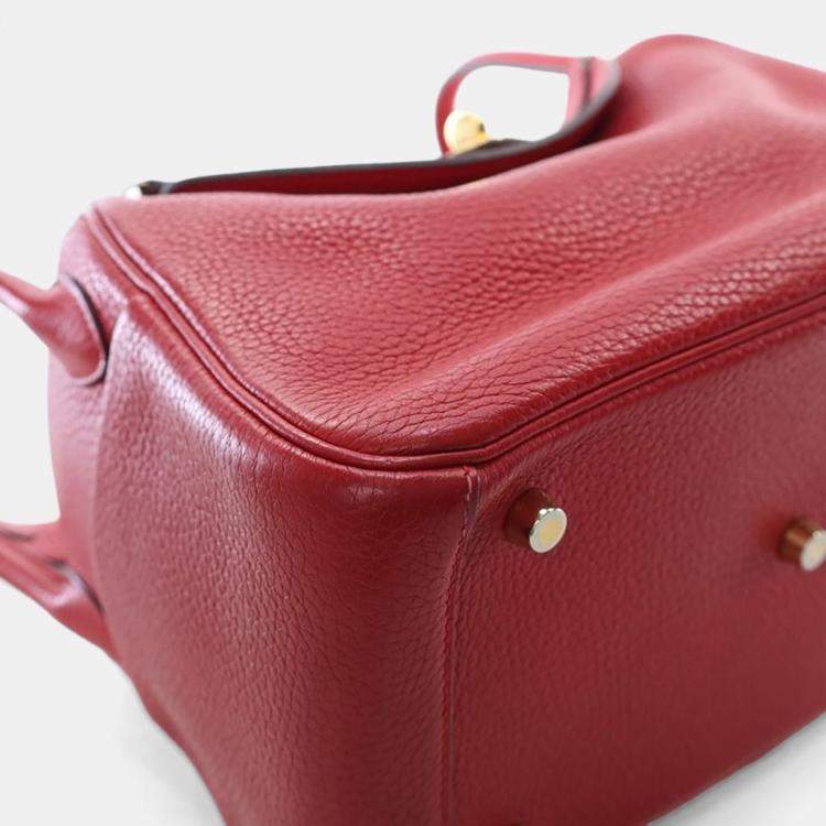 Pre Owned Hermes Rouge Casaque Clemence Lindy 26