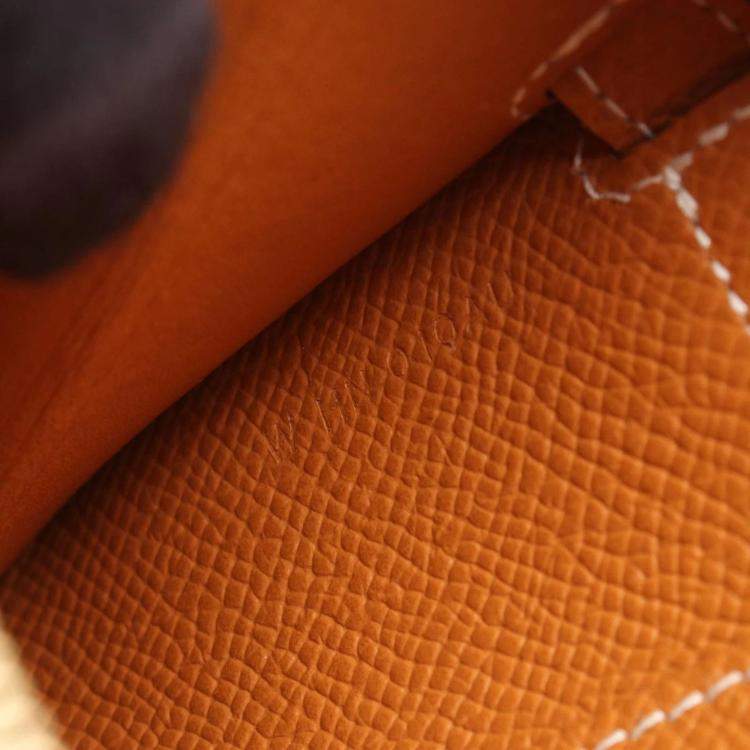 Pre Owned Hermes Kelly To Go Toffee Epsom Leather Wallet