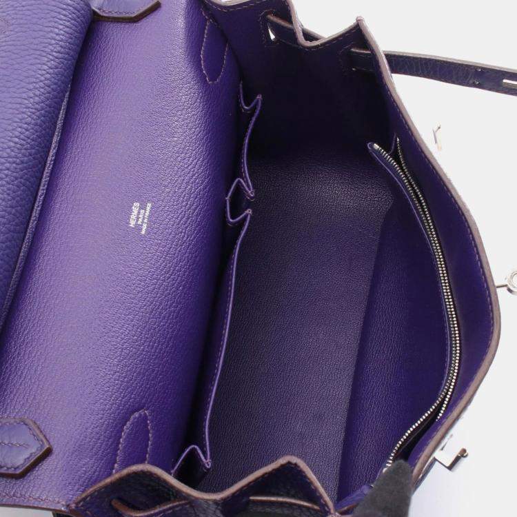 Pre Owned Hermes Jypsiere 28 Iris Turillon Clemence Leather Shoulder Bag