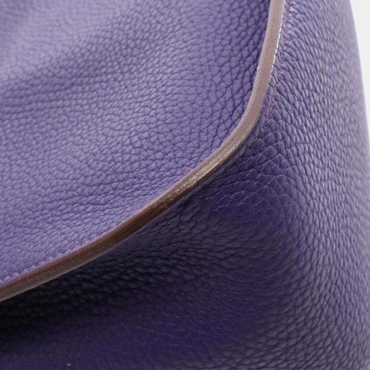 Pre Owned Hermes Jypsiere 28 Iris Turillon Clemence Leather Shoulder Bag