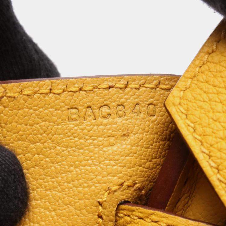 Pre Owned Hermes Birkin 30 Yellow Tone Togo Leather Tote Bag