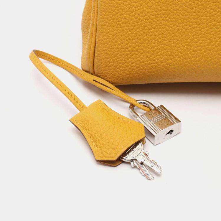 Pre Owned Hermes Birkin 30 Yellow Tone Togo Leather Tote Bag