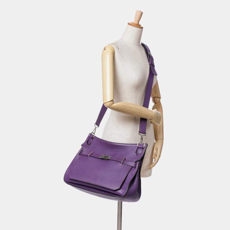 Pre Owned Hermes Purple Clemence Jypsiere 34