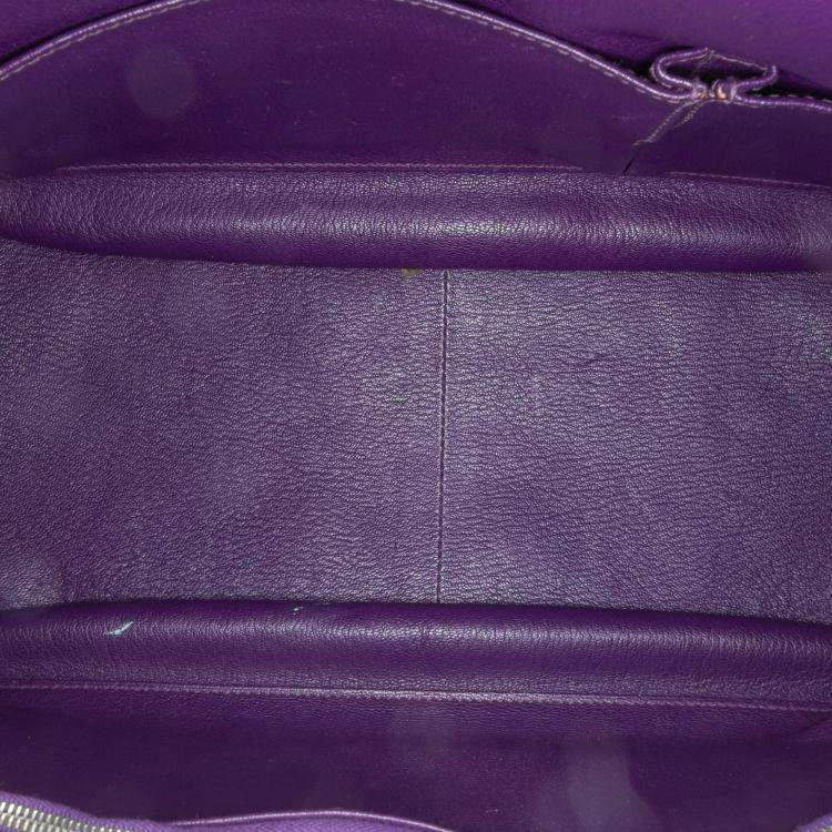 Pre Owned Hermes Purple Clemence Jypsiere 34