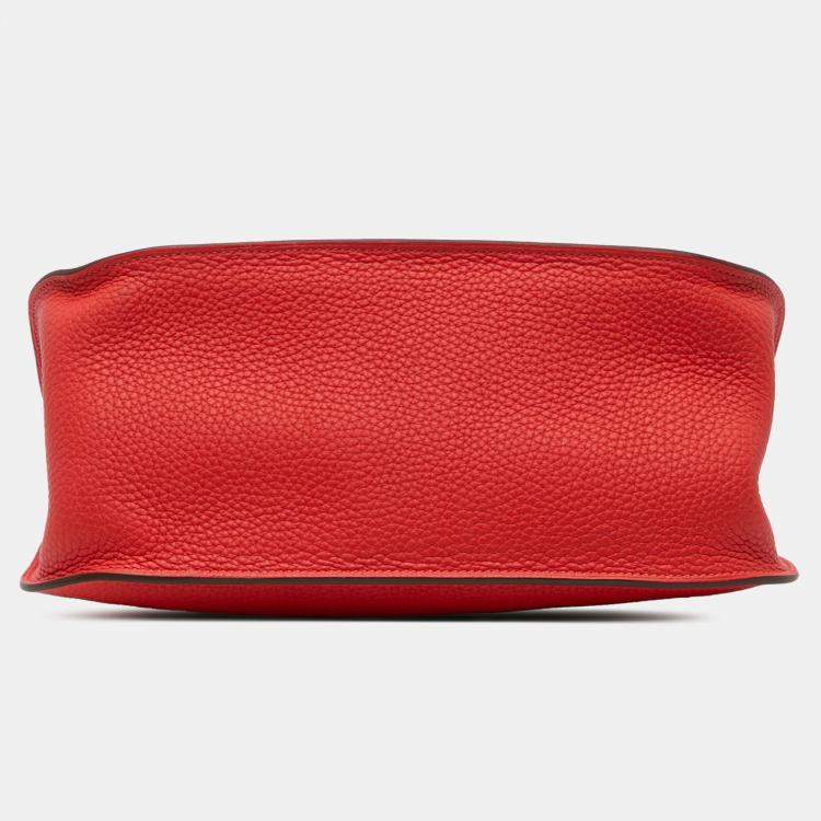 Pre Owned Hermes Red Clemence Jypsiere 28
