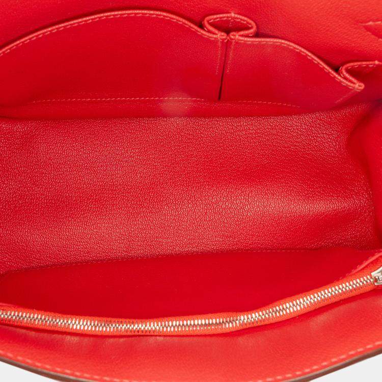 Pre Owned Hermes Red Clemence Jypsiere 28