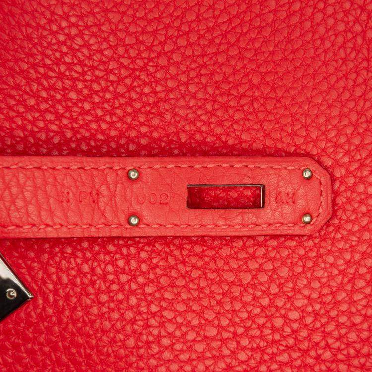Pre Owned Hermes Red Clemence Jypsiere 28