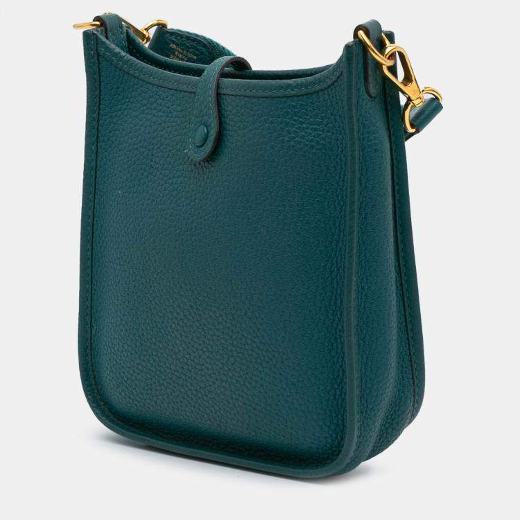 Pre Owned Hermes Blue Clemence Evelyne III TPM