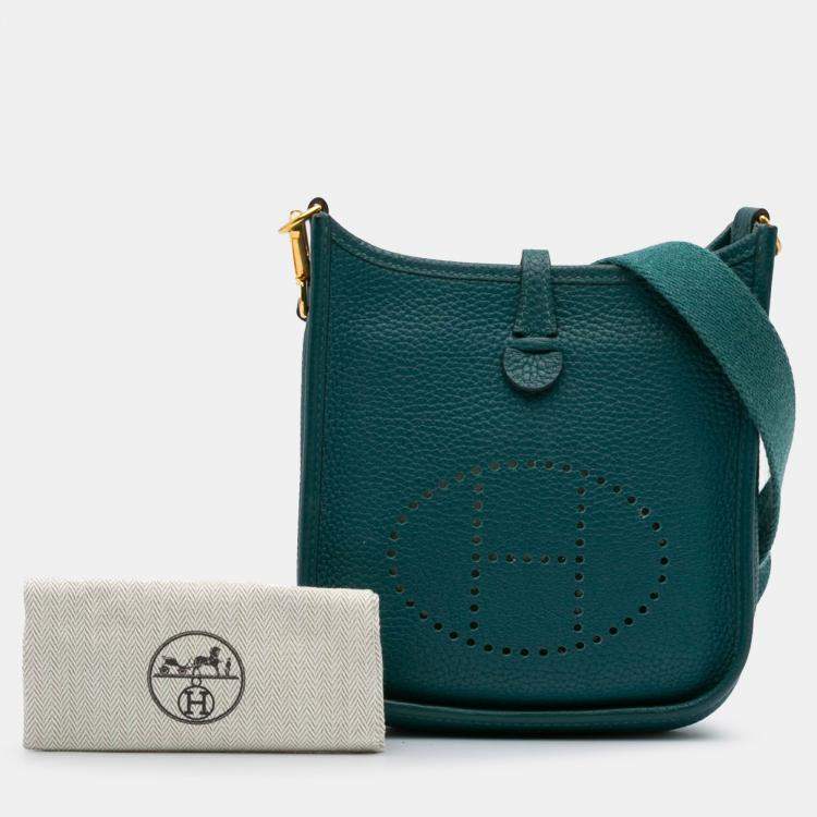 Pre Owned Hermes Blue Clemence Evelyne III TPM