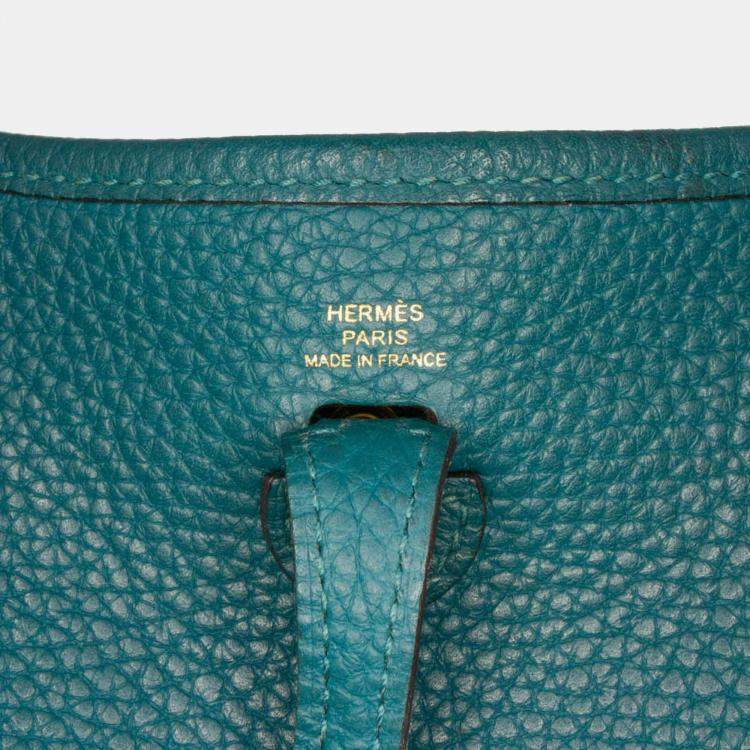 Pre Owned Hermes Blue Clemence Evelyne III TPM