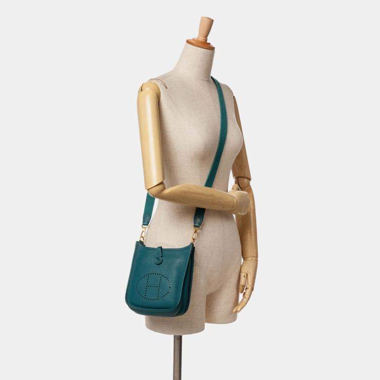 Pre Owned Hermes Blue Clemence Evelyne III TPM