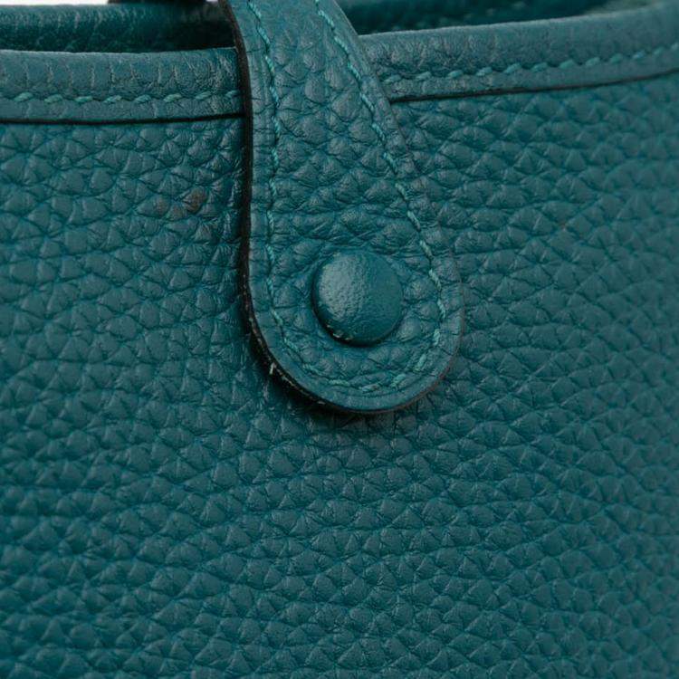 Pre Owned Hermes Blue Clemence Evelyne III TPM